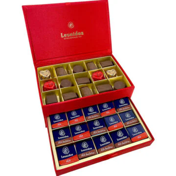 Red 2 layer Jewellery Box filled with milk chocolates
