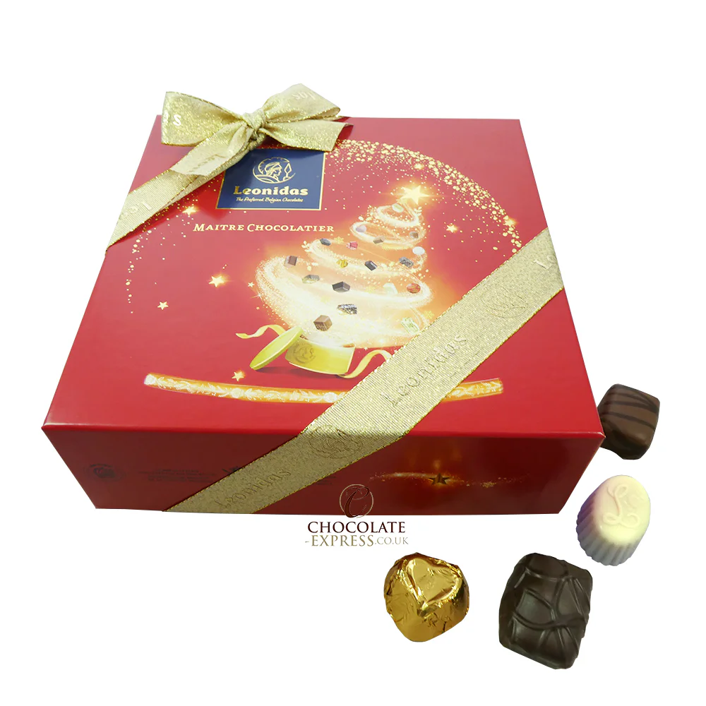 red 2 layer leonidas Christmas Gift Box