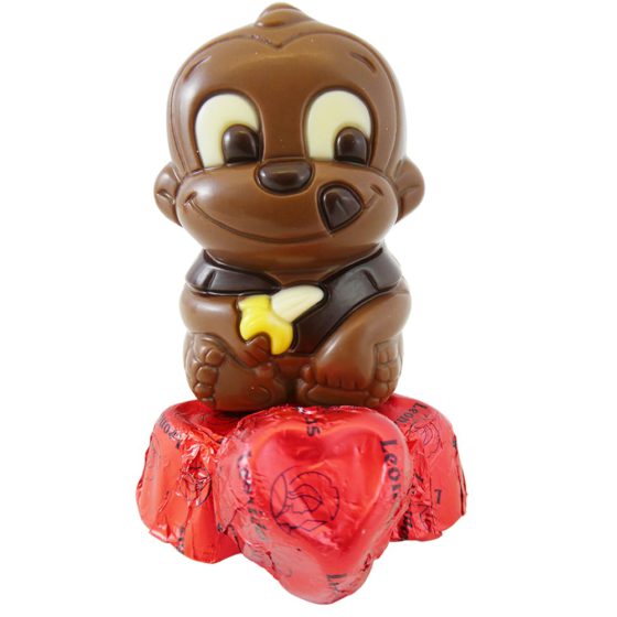 Valentines Monkey with red hearts