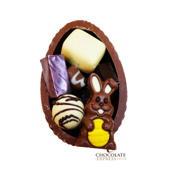 Leonidas Milk Egg Shell, 8 Assorted Chocolates & Easter Figure
