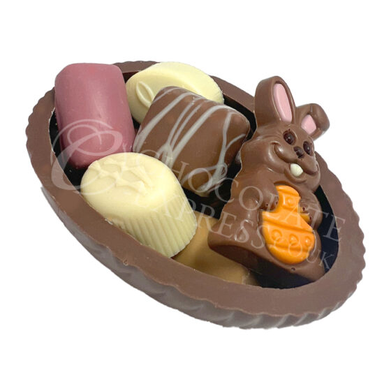 Milk Egg Shell with 8 Assorted Chocolates & Easter Figure