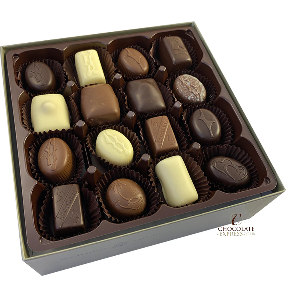 35 Assorted Leonidas Chocolates in Blue Gift Box - Image 2