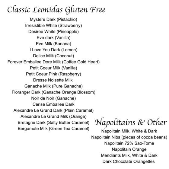 22 Assorted Gluten Free Leonidas Chocolates