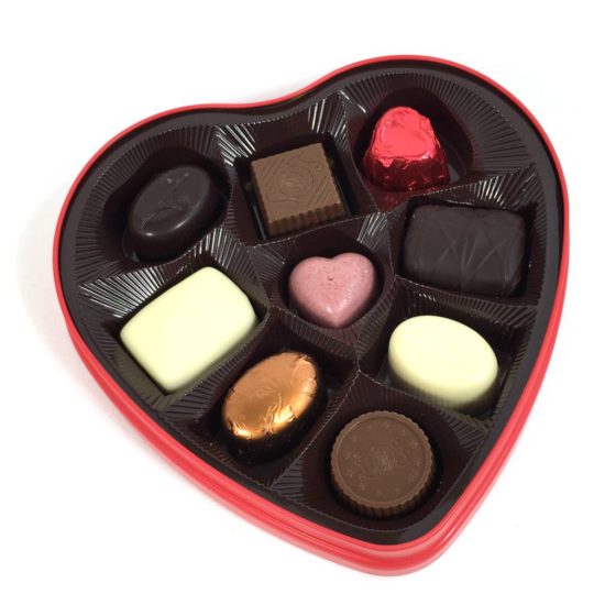 9 Leonidas Chocolates in Tin Heart