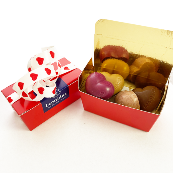 4 Limited Edition Chocolate Hearts, Love Token Favour Box