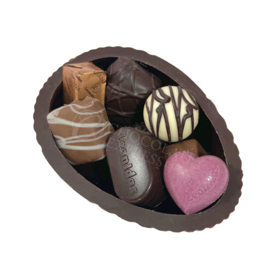Leonidas Dark Egg Shell with 8 Assorted Chocolates