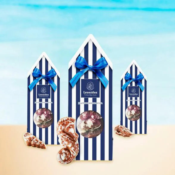 Iconic Belgian Creamy Praline Collection – 12 Milk & Dark Seashells in Fun Leonidas Gift Box