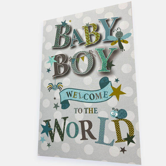 Welcome To The World New Baby Boy Card - Image 2