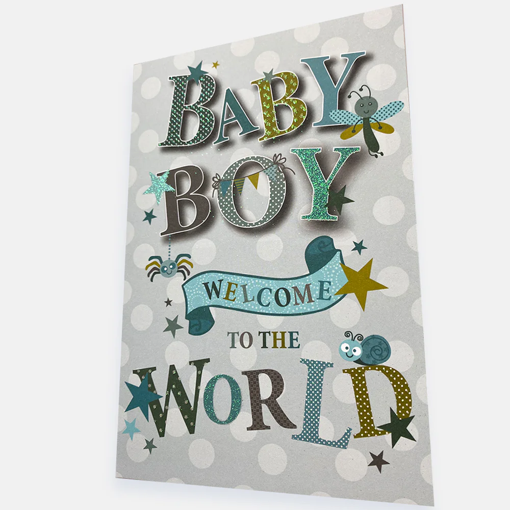 Welcome To The World New Baby Boy Card - Image 2