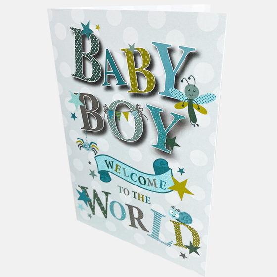 Welcome To The World New Baby Boy Card - Image 3