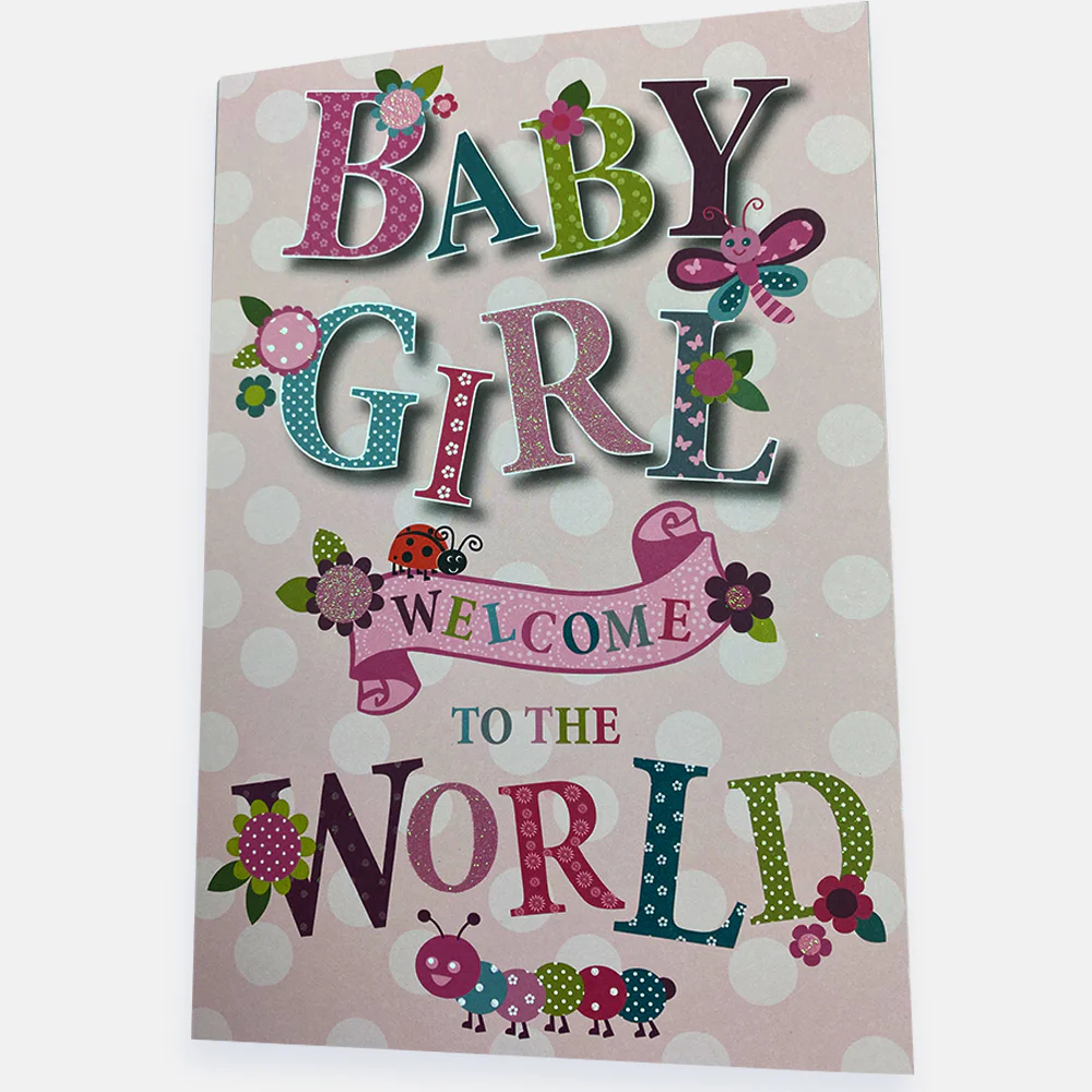 Welcome To The World New Baby Girl Card - Image 3