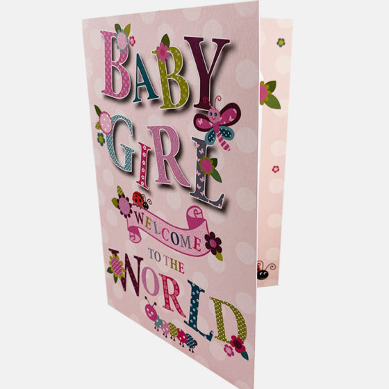 Welcome To The World New Baby Girl Card - Image 2