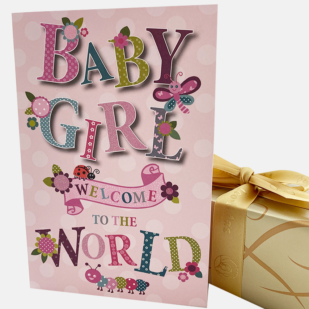Cute Pink New Baby Girl Card Welcome To The World Cute Pink New Baby Girl Card Welcome To The World