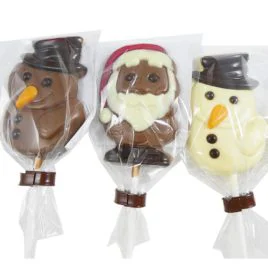 36 Leonidas Solid Belgian Chocolate Christmas Lollies – Santa & Snowman - Image 3