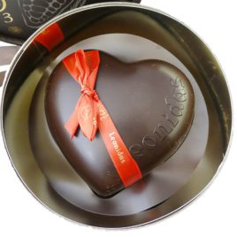 Valentine's heart in a gift box large dark chocolate