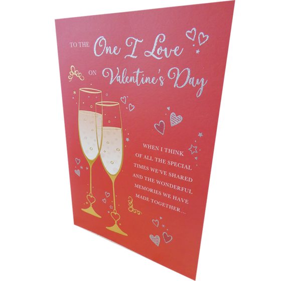 Valentine's Card Red with champagne glasses2022