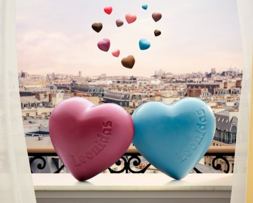 Pink and Blue Valentines Hearts
