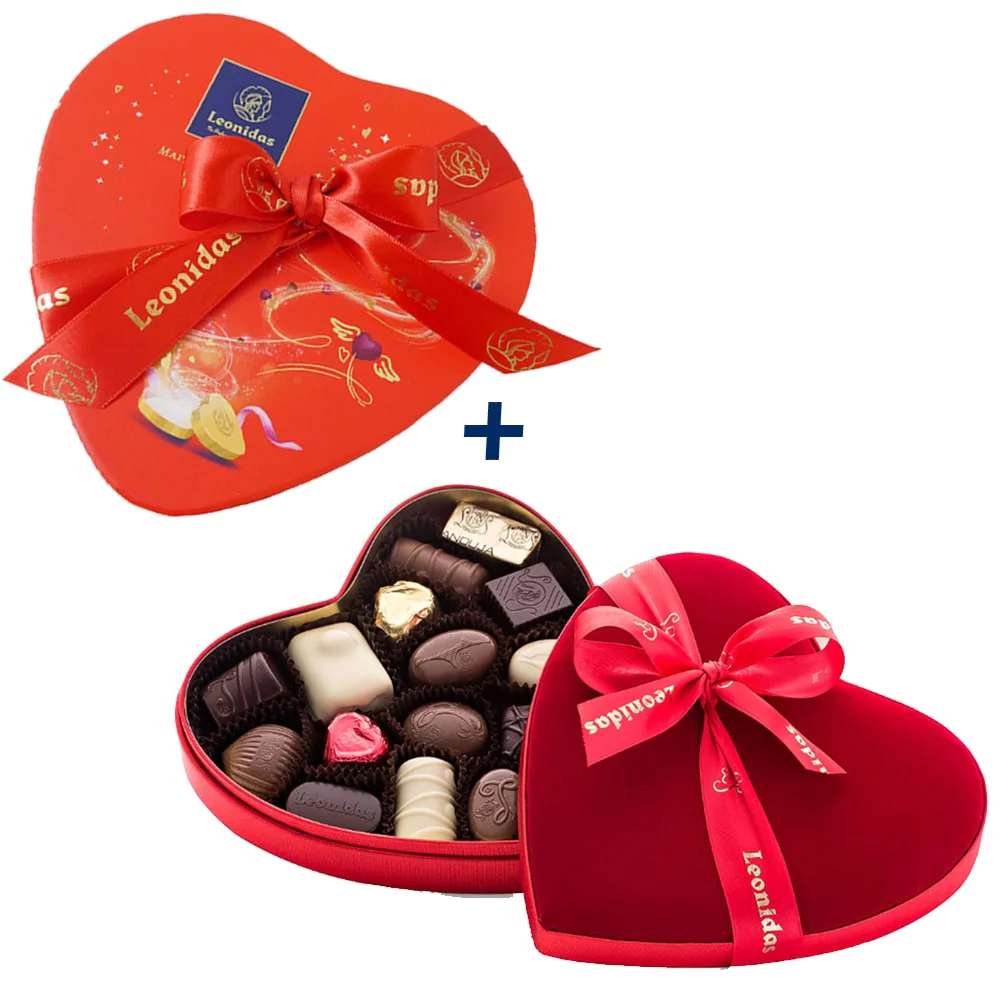 Velvet heart gift box chocolates & heart box