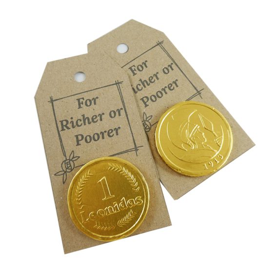 Wedding Favour Tags with Leonidas Coin