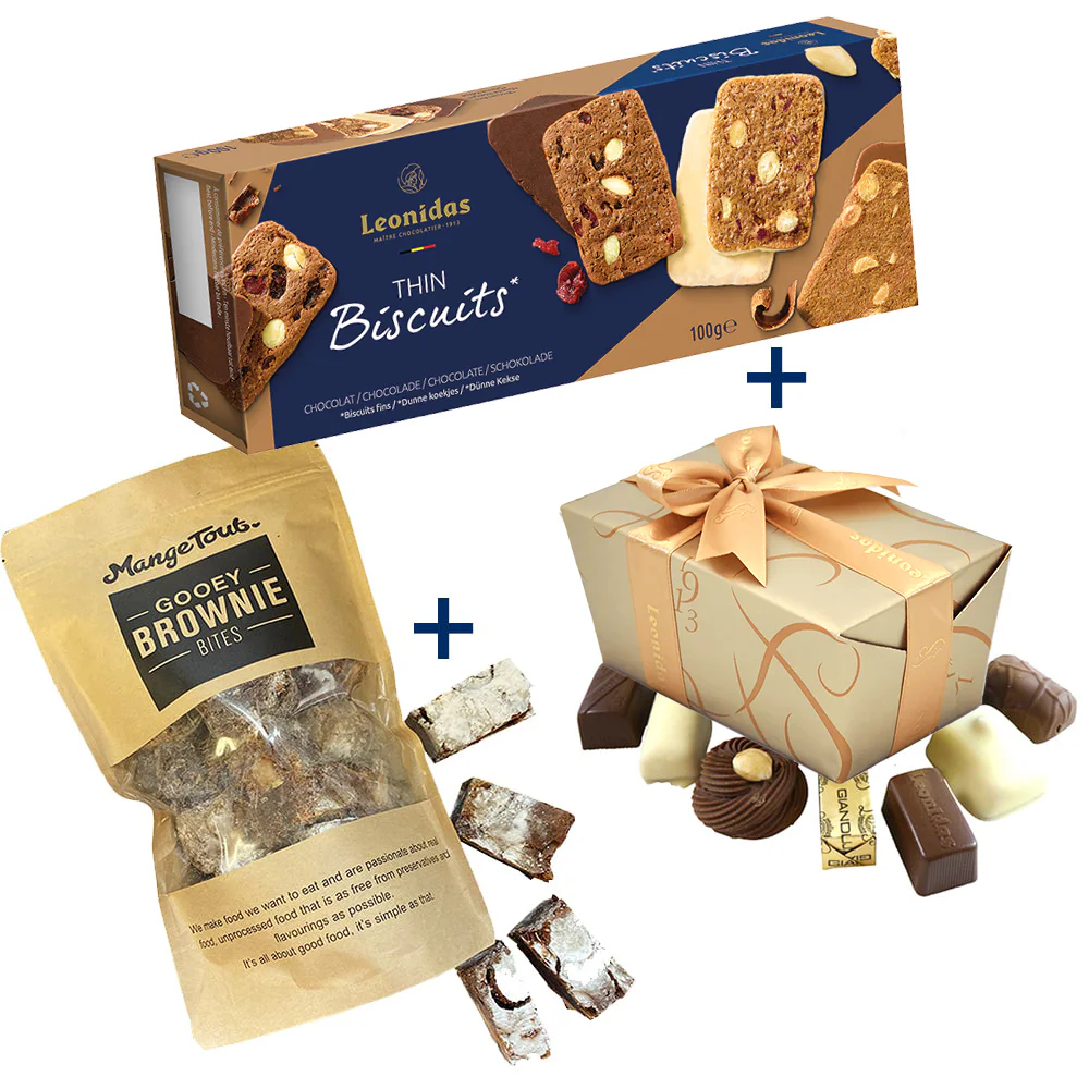 Artisan Brownies, Gourmet Biscuits & 22 Hand-Selected Leonidas Chocolates