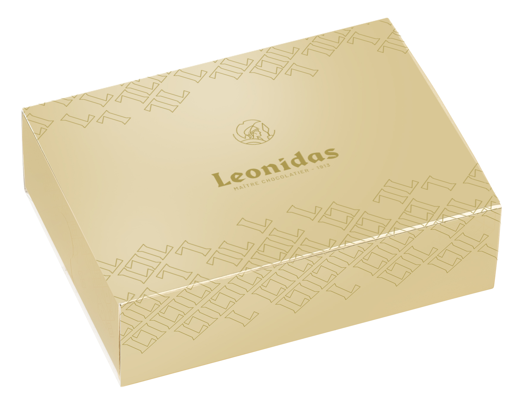 Luxury Leonidas Gianduja Bar Collection Gift Box – 24 Milk Pralines in Embossed Golden Box - Image 3