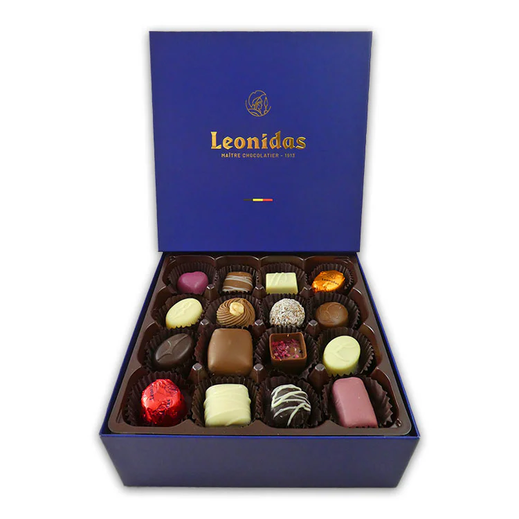 35 Assorted Leonidas Chocolates in Blue Gift Box