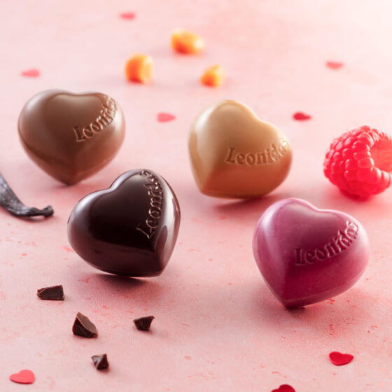 12 Assorted Heart Chocolates, Stylish Pink Tin Gift box - Image 2