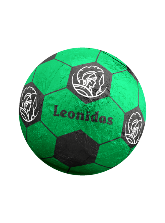 Green Football (Milk chocolate, biscuit praliné)