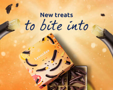 an orange square box of Leonidas Leonettes