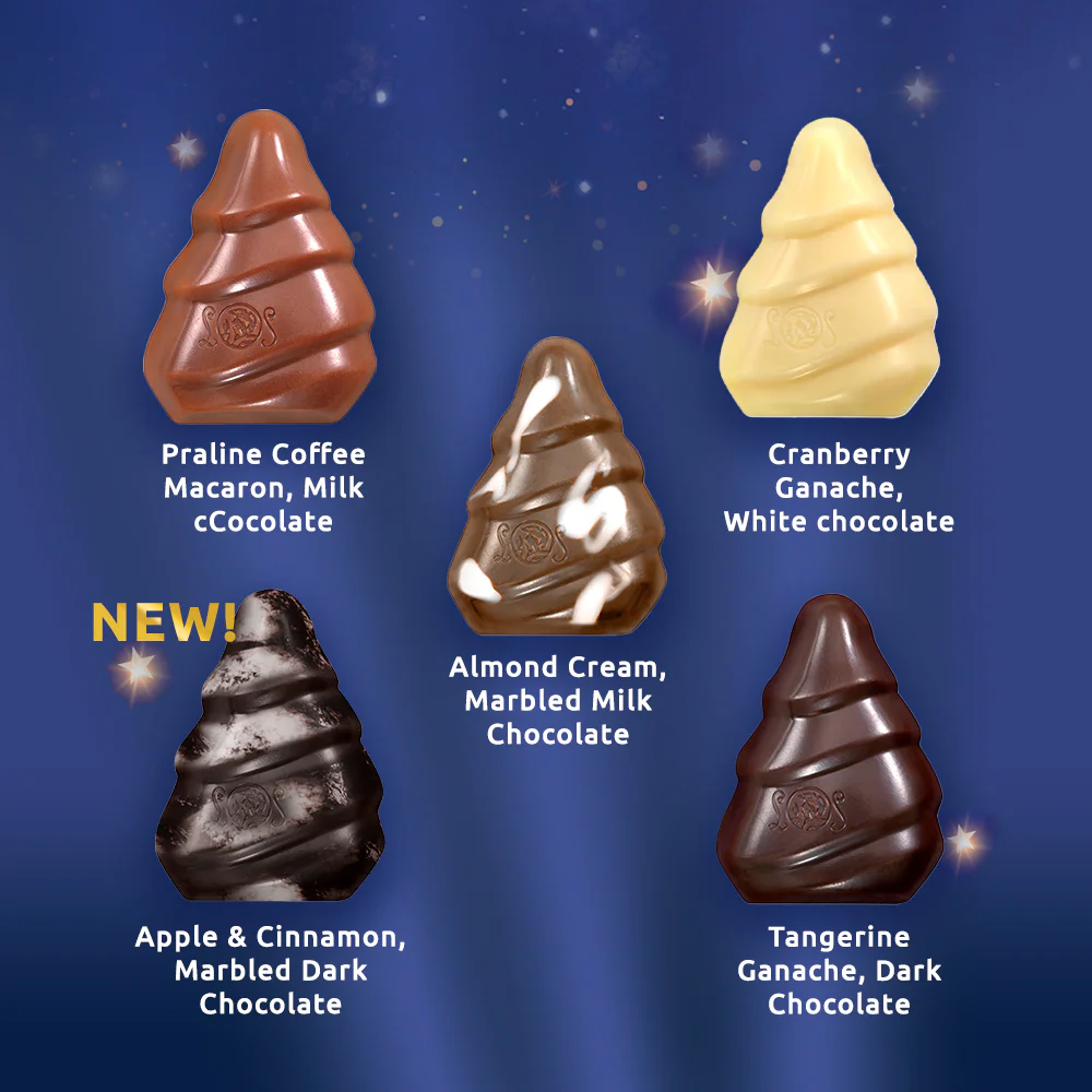 18 Limited Edition Leonidas Festive Chocolate Trees – Almond, Cranberry, Coffee & More - Image 4