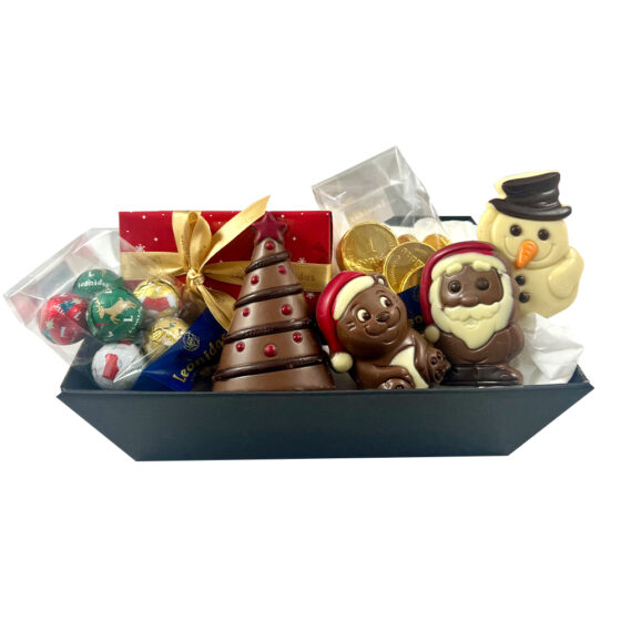 Leonidas Christmas Hamper, Figures, lollies, Coins, Praline Balls & Assorted Gift Box