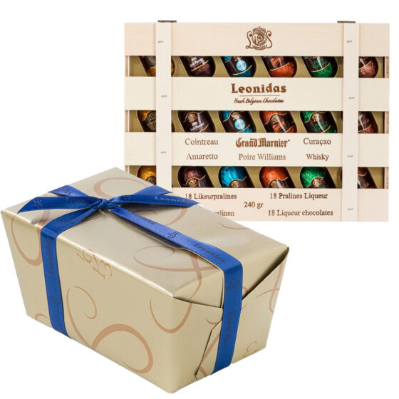 Father’s Day Gift Set: 35 Custom Chocolates & Dark Liquor Selection