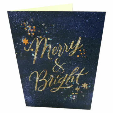 blue merry christmas card