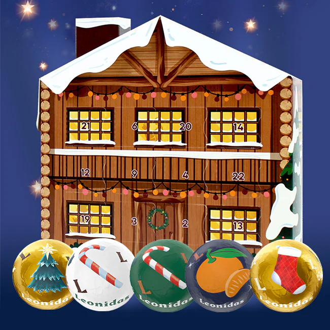 'Choose Your Own' Leonidas Praline Balls Advent - 11 Assorted Milk, White & White Flavours