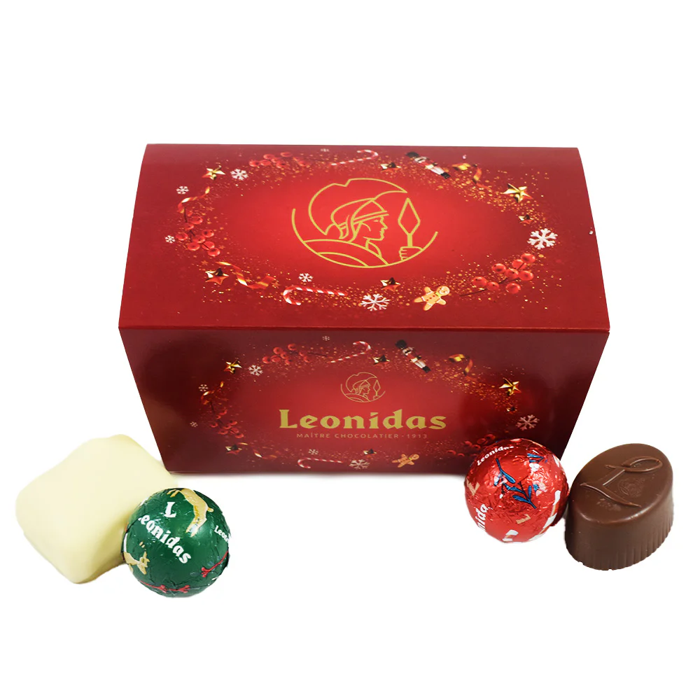 15 Praline Christmas Balls AND 10 Assorted Leonidas Chocolates, Festive Gift to Share!