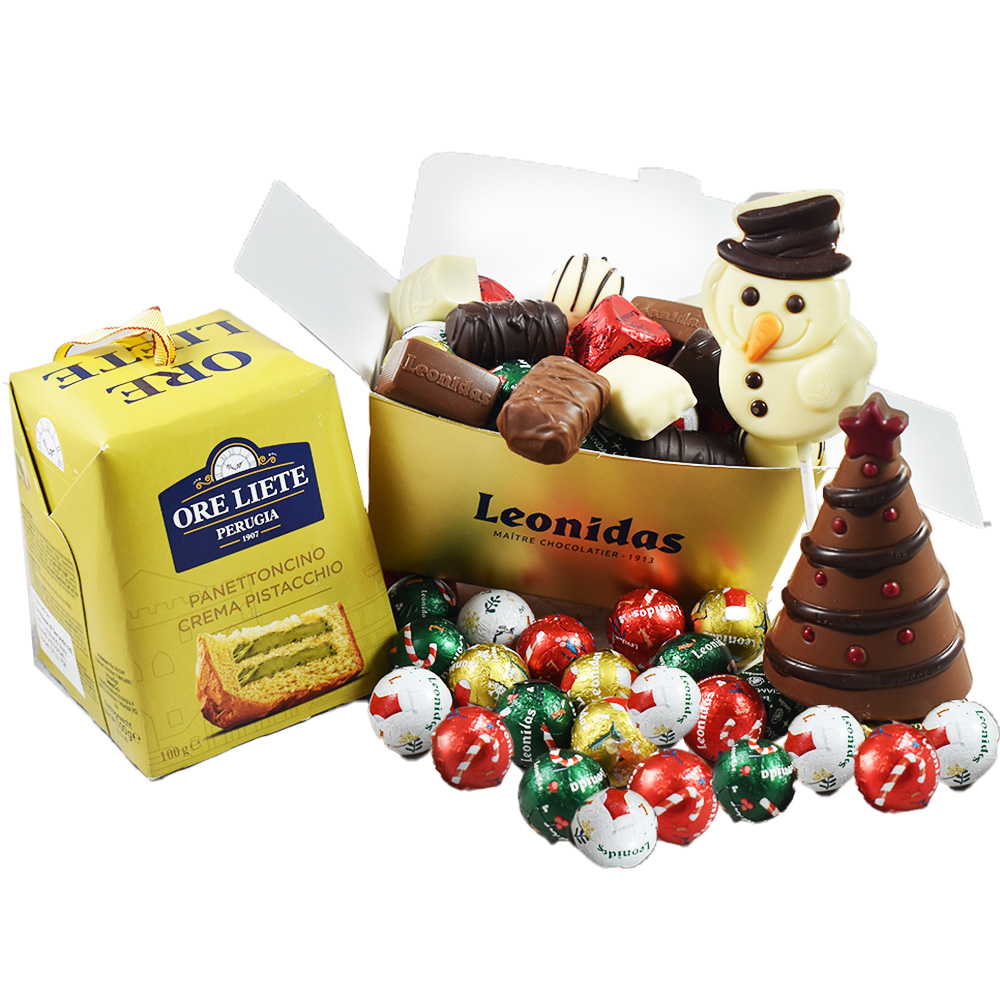 Leonidas Christmas Hamper, Figures, lollies, Praline Balls & Assorted Gift Box - Image 2