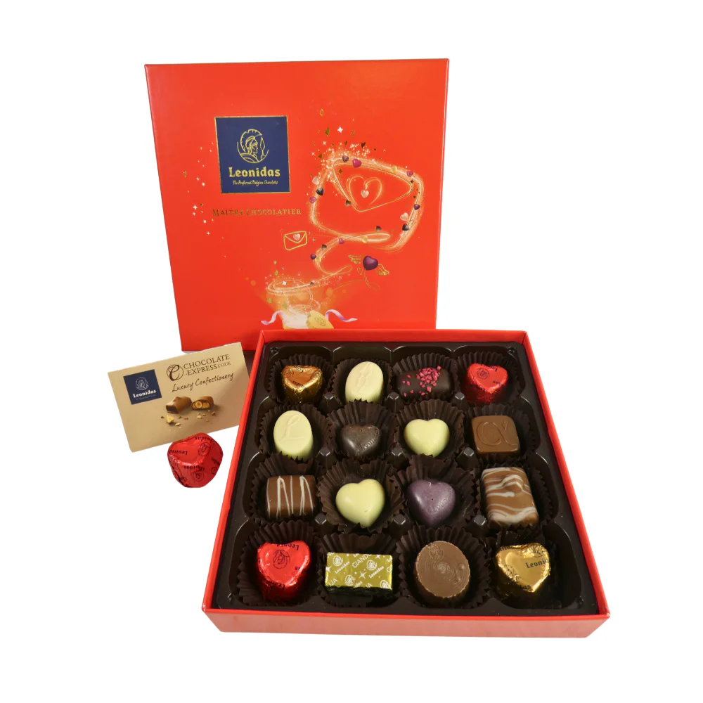 Red Square Valentines Box With Lid behind