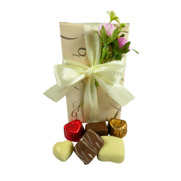 Champagne Mothers Day Wrapped Box with decorative flower