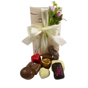 Champagne Mothers Day Wrapped Box with decorative flower