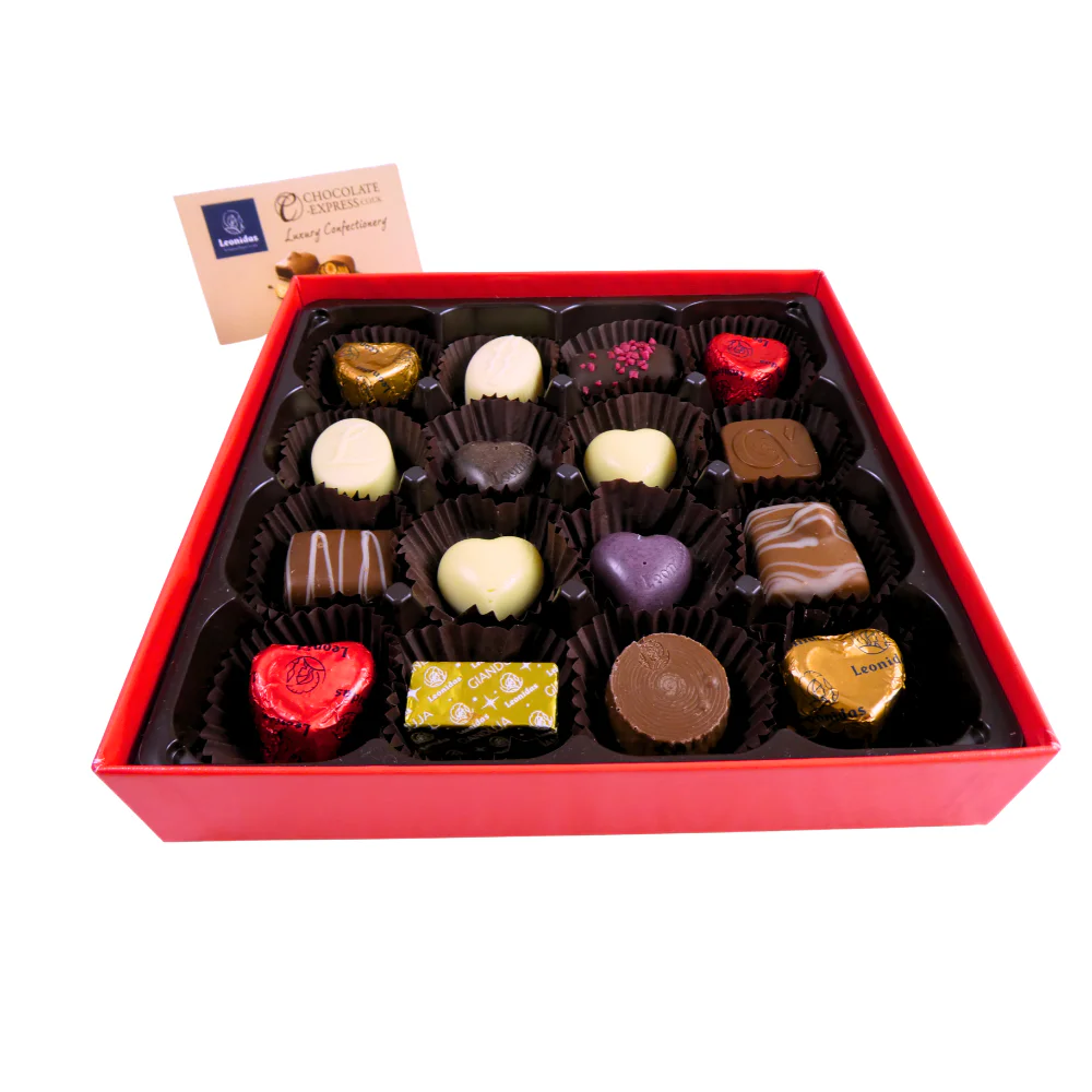 Red Square Valentines Box With Lid Removed