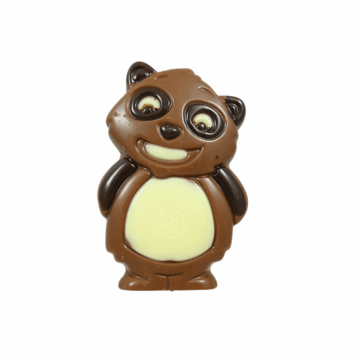 A milk chocolate with Leonidas lorry in the shape of a panda.