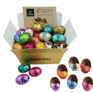 small gold leonidas box of filled with leonidas mini eggs