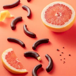image of leonidas citrus peal wrapped in dark chocolate