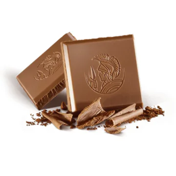 two pieces of milk chocolate