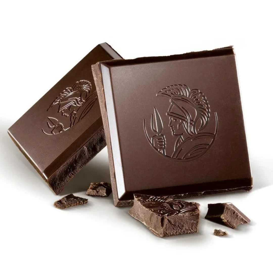 two slabs of dark chocolate
