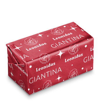Giantina wrapped in red festive foil Spiced Biscuit Praline