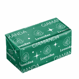 Giamanda wrapped in green foil for christmas Almond Praline