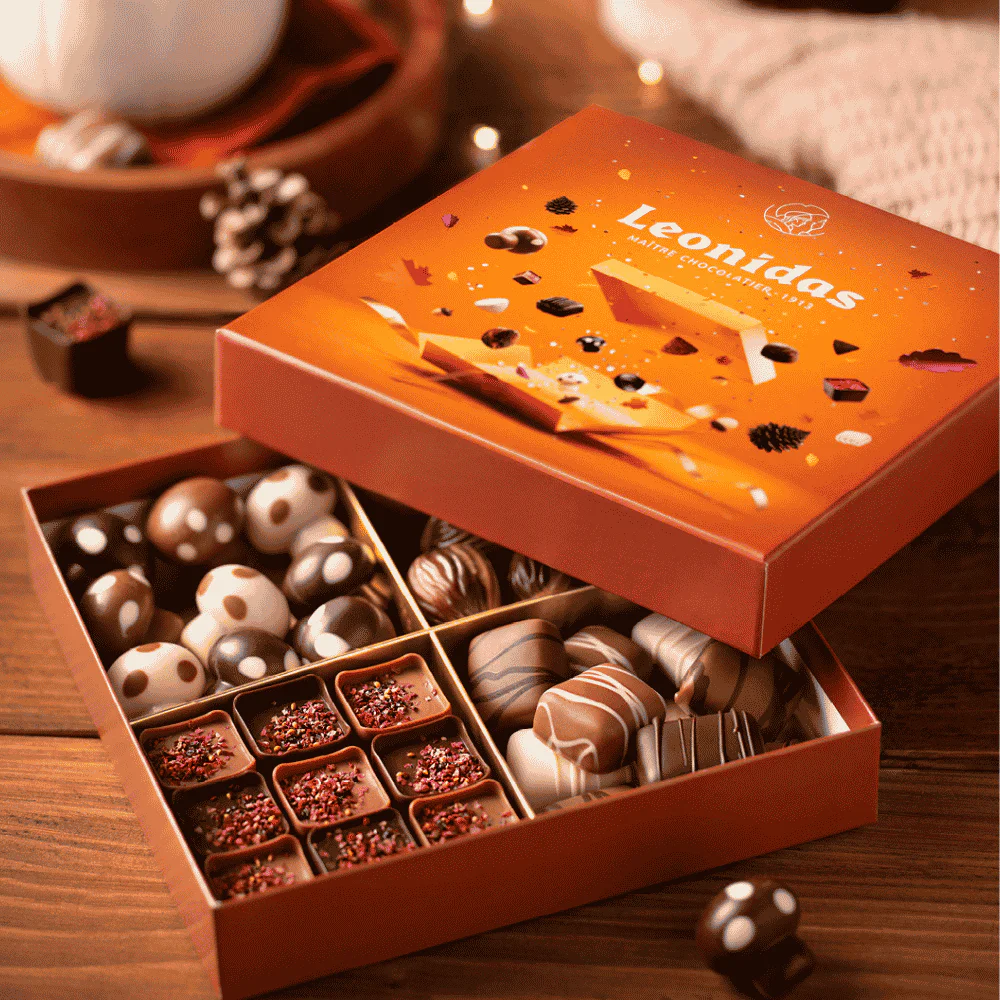 autumn theme leonidas gift box
