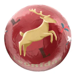 red foil wrapped leonidas dark chocolate festive chocolate ball coconut flavour